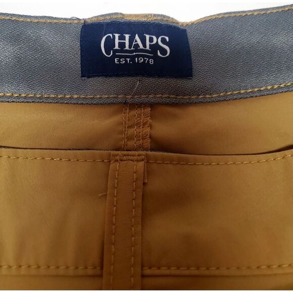 CHAPS Golf Shorts 40 Camel Tan Activewear Nylon/Spandex Open Pocket Mesh Lined - Picture 7 of 11